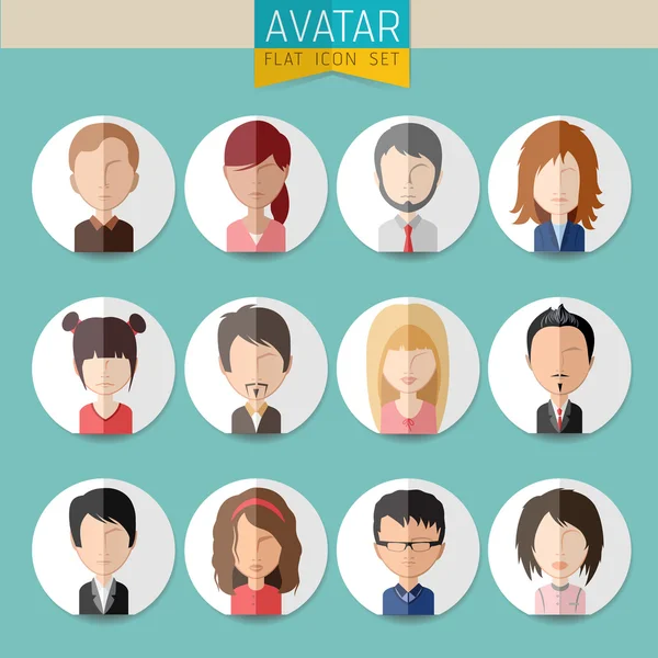 Conjunto de redes sociais Avatar — Vetor de Stock