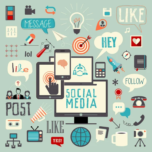 Sociale media teken en symbool. — Stockvector