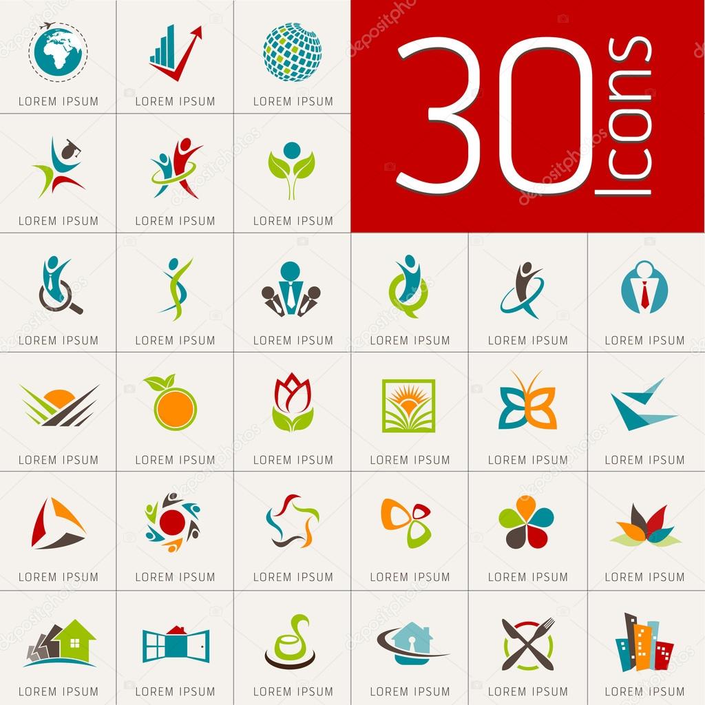 Logo element and Abstract web Icon and globe vector symbol. Unusual icon and sticker set. Graphic design easy editable for Your design.