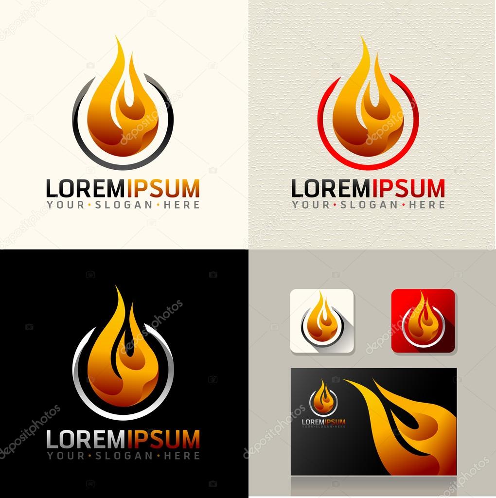 Logo and Abstract web Icon and fire vector identity symbol. Unusual icon on business card. Graphic design easy editable for Your design.