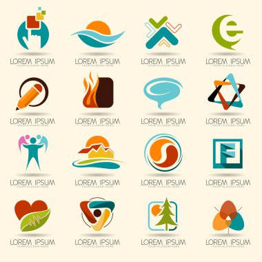 Logo öğeleri ve soyut web simgeler