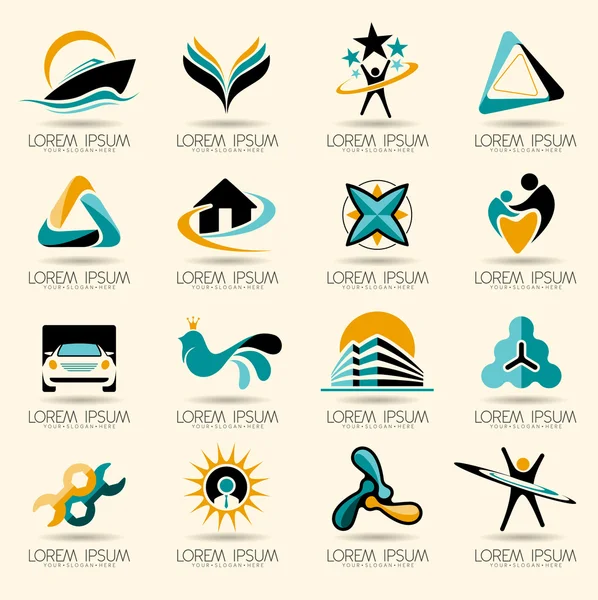 Elementos del logotipo e iconos web abstractos — Vector de stock