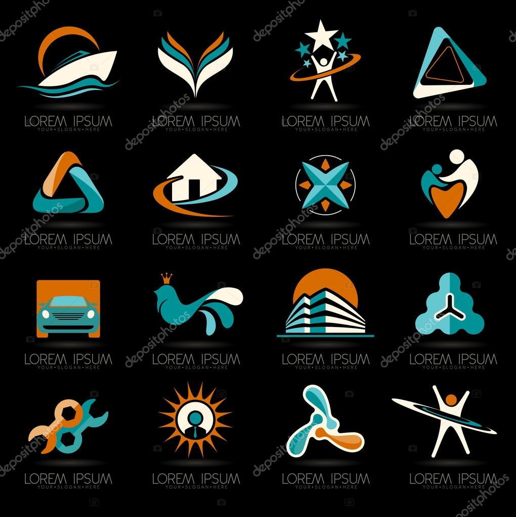 Logo element and Abstract web Icon and globe vector symbol. Unusual icon and sticker set. Graphic design easy editable for Your design.