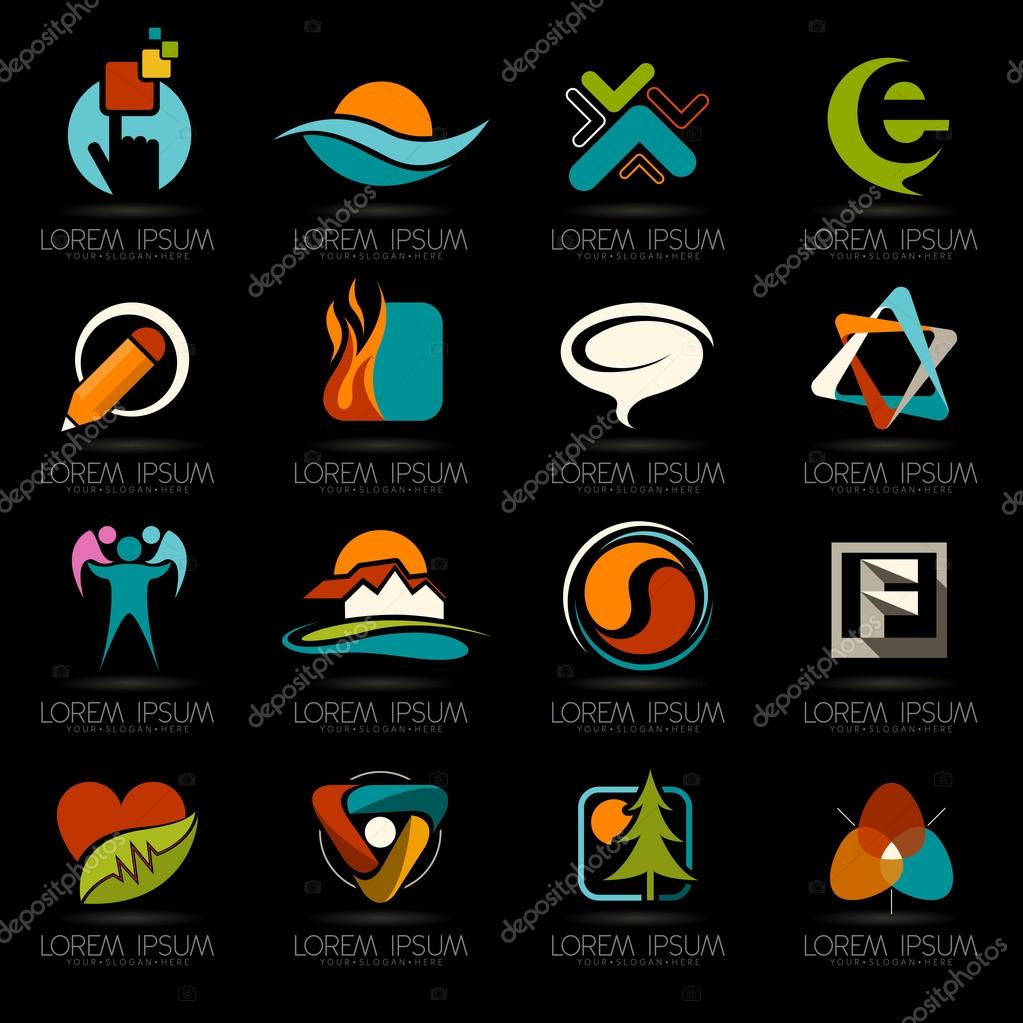 Logo element and Abstract web Icon and globe vector symbol. Unusual icon and sticker set. Graphic design easy editable for Your design.