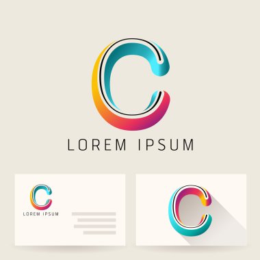 Harf alfabe C Logo Simge