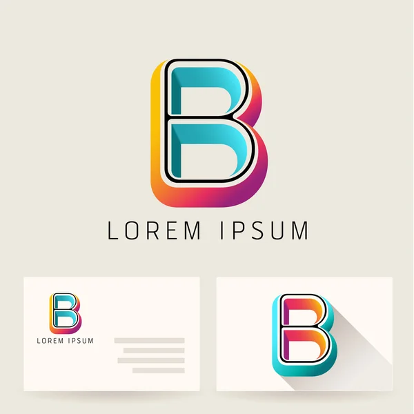Ένα εικονίδιο με το σήμα επιστολή αλφάβητο B λογότυπο — Διανυσματικό Αρχείο