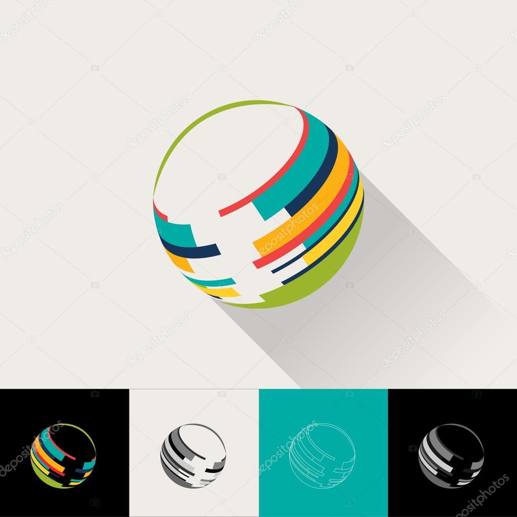 Logo and Abstract Web Icon globe vector Element. Unusual Flat identity icon easy editable for Your design.