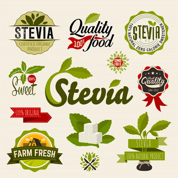 Organik gıda etiket kümesi.