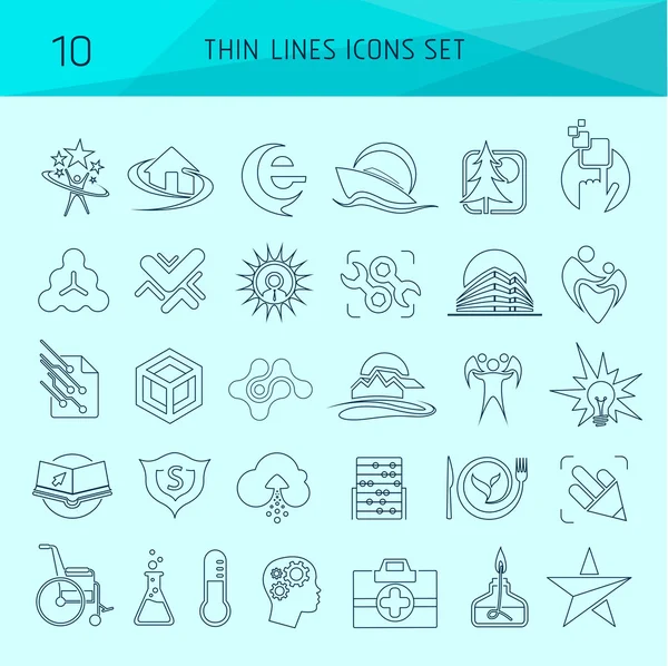 Set of thin line web icons — Stock Vector