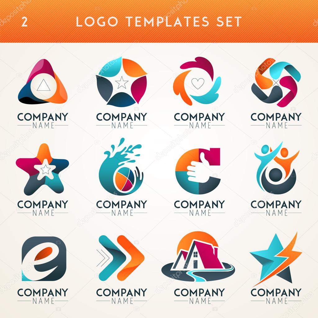 Set of abstract logo, web Icon and globe vector symbol. Unusual icon set. Graphic design of logo elements easy editable for Your design. Modern logotype icon.