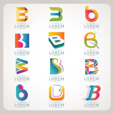 B logosu öğeler ve simgeler