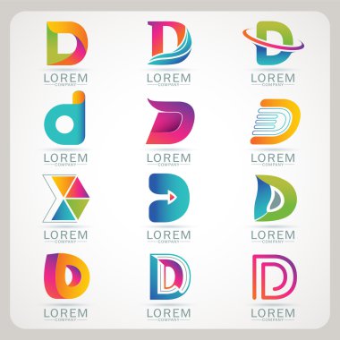 D Logo öğeler ve simgeler