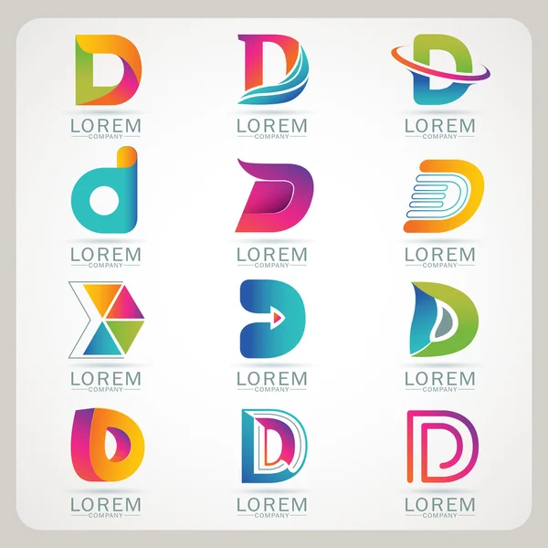 D Logo elementos e ícones — Vetor de Stock