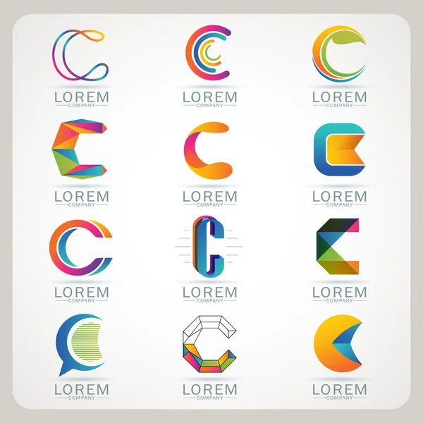 C Éléments du logo et icônes — Image vectorielle