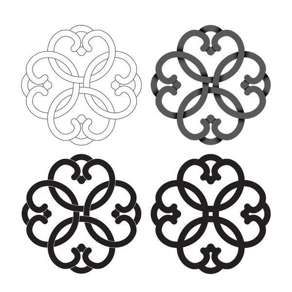 Elemento Ornamento Histórico Asiático Uma Variedade Desenhos Para Logotipo Estênceis —  Vetores de Stock