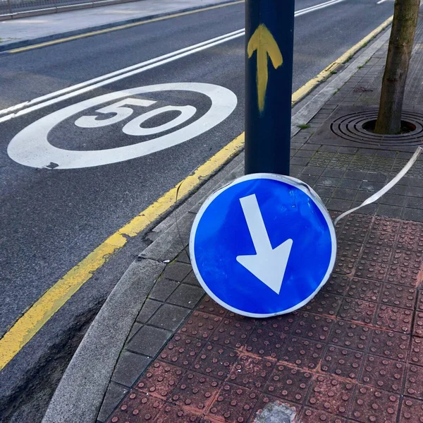 Arrow Traffic Signal Street Bilbao City Spain — Stock Photo, Image