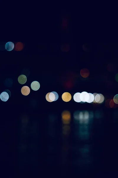 Bunte Bokeh Lichter Der Nacht Auf Der Straße — Stockfoto