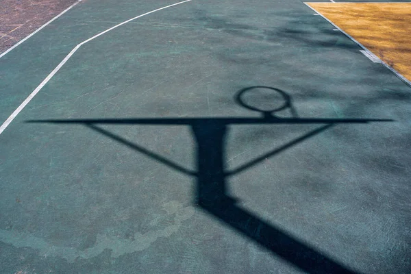 Street Basket Båge Skuggor Planen — Stockfoto