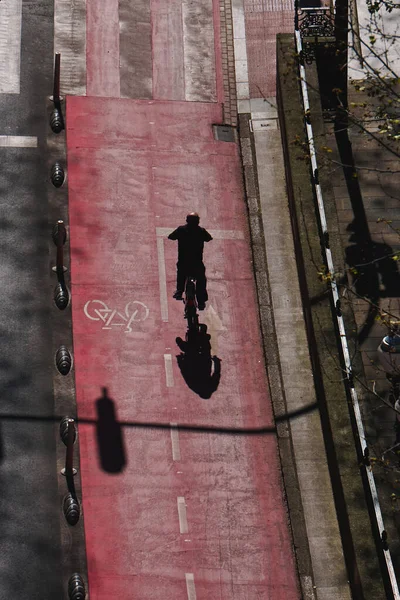 Radfahrer Auf Dem Radweg Der Stadt Bilbao Spanien — Stockfoto