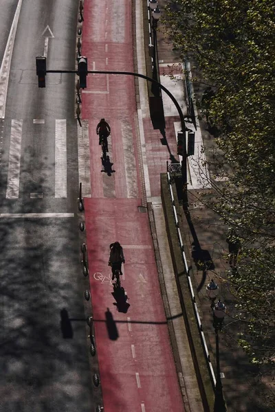 Radfahrer Auf Der Straße Der Stadt Bilbao Spanien — Stockfoto