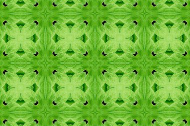 yeşil soyut desenli arka plan, simetrik çizgiler ve şekiller