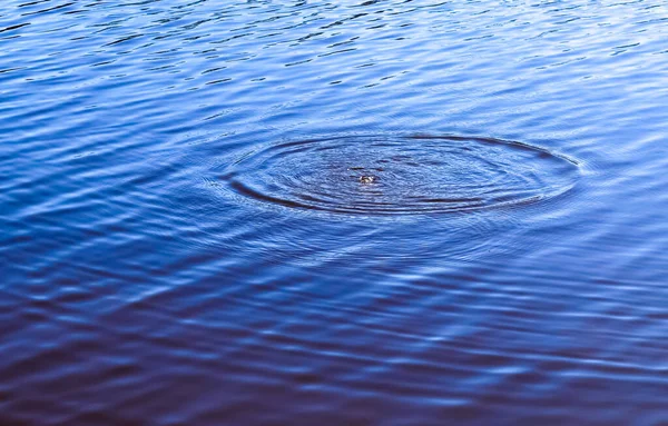 Bela Água Lago Com Água Salpicante Ondulações Superfície Com Nuvens — Fotografia de Stock