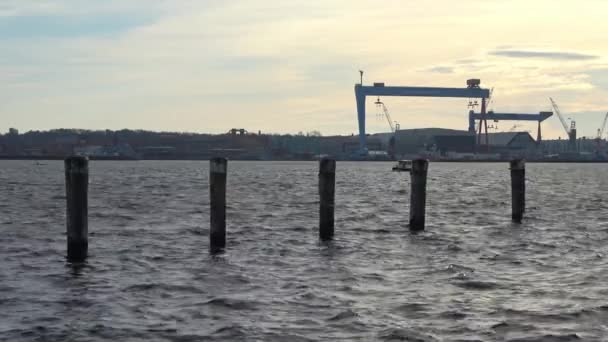 Time Lapse Uitzicht Haven Van Kiel Aan Baltische Zee — Stockvideo