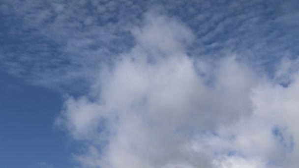 Lapso Tiempo Impresionantes Formaciones Nubes Cirros Cielo Azul Profundo Verano — Vídeos de Stock