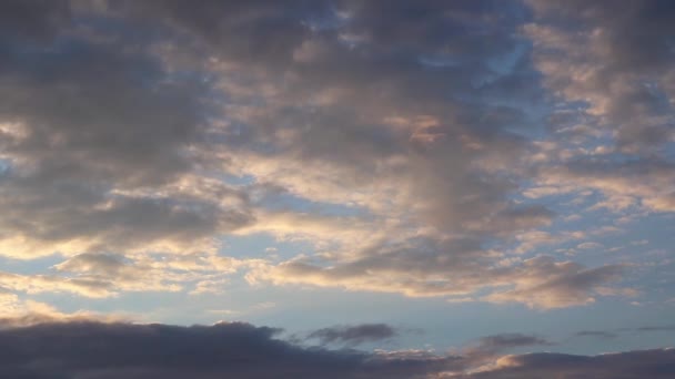Tidsförskjutning Vackra Orange Solnedgång Moln Rör Sig Himlen — Stockvideo