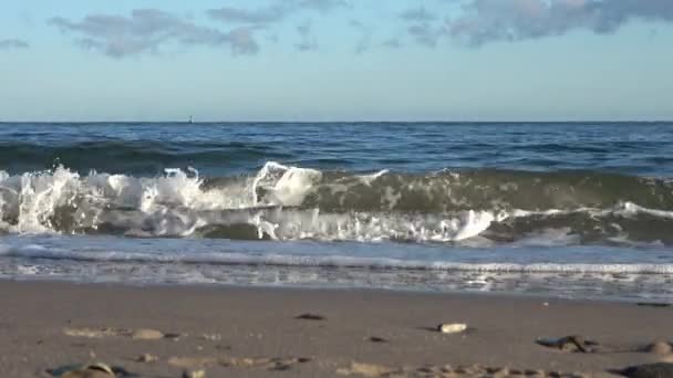 Όμορφη Θέα Στις Αμμώδεις Παραλίες Στη Βαλτική Θάλασσα Μια Ηλιόλουστη — Αρχείο Βίντεο
