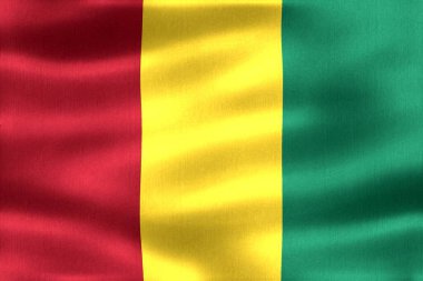 Gine bayrağı - gerçekçi kumaş bayrağı