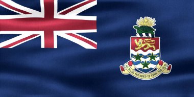 Cayman Islands flag - realistic waving fabric flag clipart