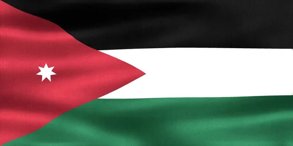 Jordan flag - realistic waving fabric flag