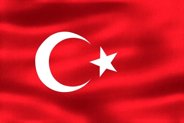 3D-Illustration of a Turkey flag - realistic waving fabric flag.