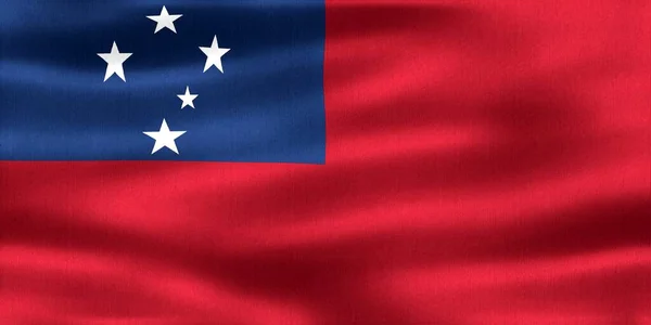3D-Illustration of a Samoa flag - realistic waving fabric flag.