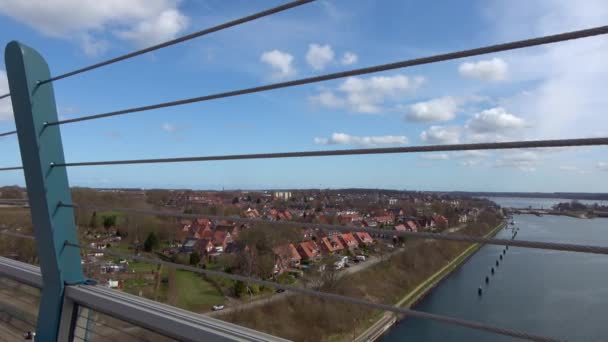 Lapso Tempo Porta Inundação Dossel Kiel Grande Ponte Canal Kiel — Vídeo de Stock