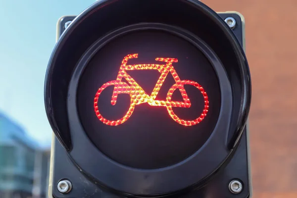 Semáforos Verdes Rojos Para Peatones Bicicletas Kiel Alemania —  Fotos de Stock