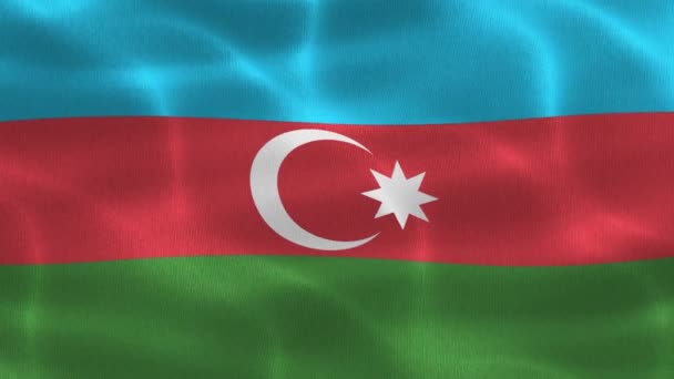 Bandera de Azerbaiyán - bandera de tela ondeante realista — Vídeos de Stock