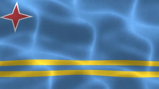 Aruba vlag - realistische zwaaiende stof vlag — Stockvideo