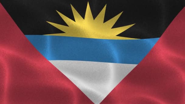 Antigua och Barbuda flagga - realistisk vinka tyg flagga — Stockvideo