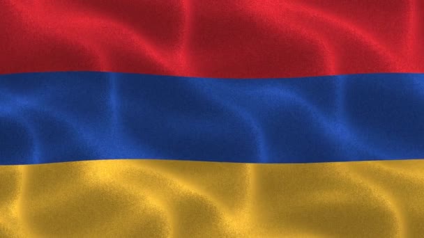 Ermenistan bayrağı - gerçekçi kumaş bayrağı sallıyor — Stok video