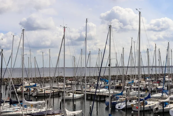 Veel Boten Jachthaven Schilksee Vlakbij Kiel Duitsland Olmypisch Zeilen — Stockfoto