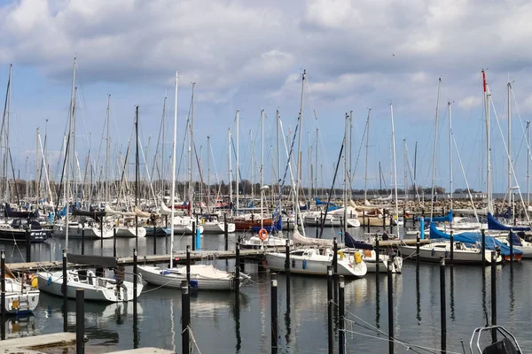 Massor Båtar Vid Marinan Schilksee Nära Kiel Tyskland Olmypisk Segling — Stockfoto