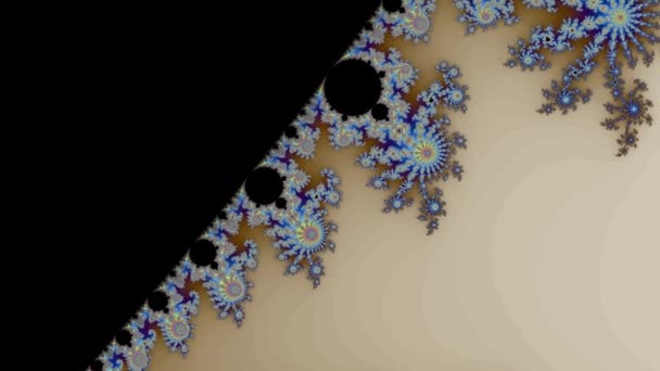 Beautiful zoom into the infinite mathemacial mandelbrot set fractal. — Stock Video