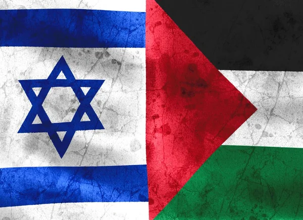 Palästina Konfrontation Mit Israel Konzept Der Flaggen Krieg Und Militär — Stockfoto