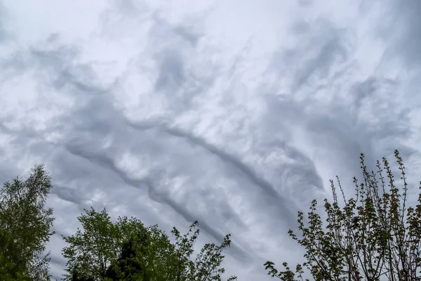 Impressionantes Formações Nuvens Asperatus Céu Logo Antes Uma Tempestade — Fotografia de Stock