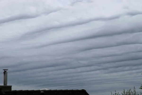 Impressionantes Formações Nuvens Asperatus Céu — Fotografia de Stock