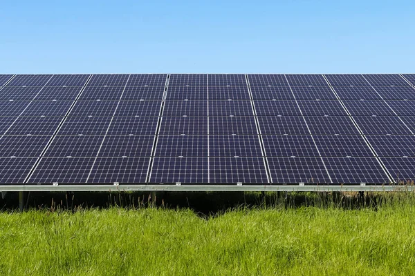 Erzeugung Sauberer Energie Mit Solarmodulen Einem Großen Park Nordeuropa — Stockfoto