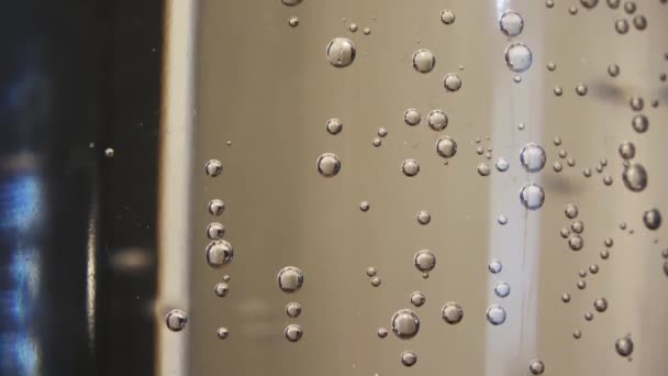 Bubbles Rising Surface Glass Bottle — Stock Video