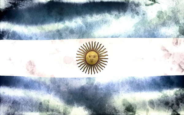 Argentina Flagga Realistisk Vinka Tyg Flagga — Stockfoto